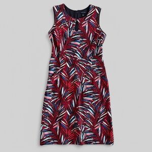 Lands End Women's Ponte Keyhole Sheath Dress Sleeveless sz 4 office siren 951